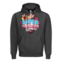 Charcoal Heather super teacher Zipper Hoodie - BarkalooDesign