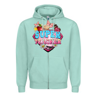 Seafoam super teacher Zipper Hoodie - BarkalooDesign