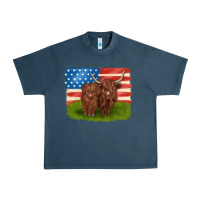 Midnight Navy American cows Urban Heavy Tee - MaliasSmallBusiness