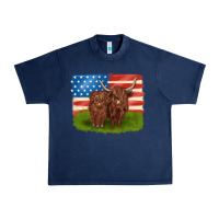 Navy American cows Urban Heavy Tee - MaliasSmallBusiness