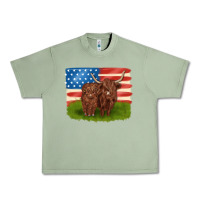 Oil Green American cows Urban Heavy Tee - MaliasSmallBusiness