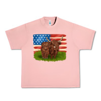 Salmon American cows Urban Heavy Tee - MaliasSmallBusiness
