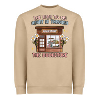 Mushroom the way to my heart is through the bookstore Heavyweight Sweatshirt - MaliasSmallBusiness