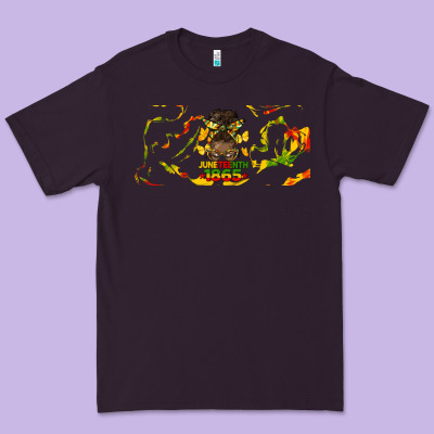 Juneteenth Afro Messy Bun Libbey Glass Premium Tee Designed By Hra Design Shop