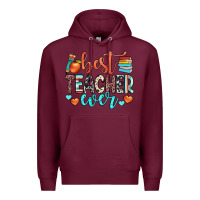 Burgundy best teacher ever Premium Hoodie - JahusDesignShop