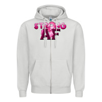Dove Grey strong af breast cancer Zipper Hoodie - BarkalooDesign