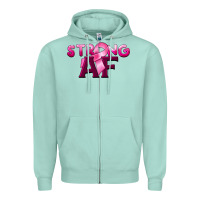 Seafoam strong af breast cancer Zipper Hoodie - BarkalooDesign