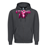 Smoke strong af breast cancer Zipper Hoodie - BarkalooDesign