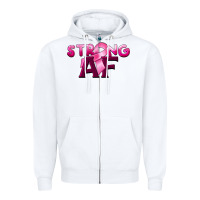 White strong af breast cancer Zipper Hoodie - BarkalooDesign