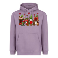 Lavender Christmas coffee cups Heavyweight Hoodie - texasbilliewilder
