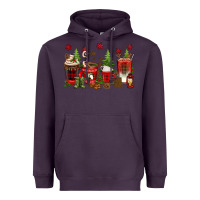 Plum Christmas coffee cups Heavyweight Hoodie - texasbilliewilder