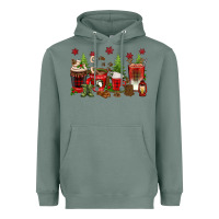 Sage Christmas coffee cups Heavyweight Hoodie - texasbilliewilder