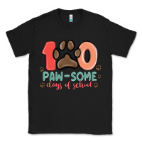 Black 100 pawsome days of school Classic Tee - MaliasSmallBusiness