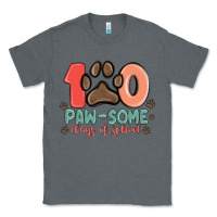 Charcoal Heather 100 pawsome days of school Classic Tee - MaliasSmallBusiness