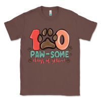 Chestnut 100 pawsome days of school Classic Tee - MaliasSmallBusiness