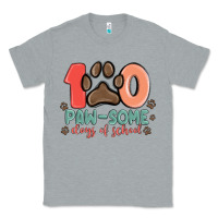 Heather Grey 100 pawsome days of school Classic Tee - MaliasSmallBusiness