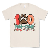 Natural 100 pawsome days of school Classic Tee - MaliasSmallBusiness