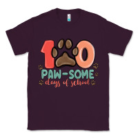 Plum 100 pawsome days of school Classic Tee - MaliasSmallBusiness