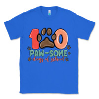 True Royal 100 pawsome days of school Classic Tee - MaliasSmallBusiness