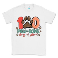 White 100 pawsome days of school Classic Tee - MaliasSmallBusiness