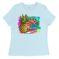 Baby Blue hello summer Ladies Tee - JahusDesignShop