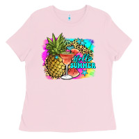 Bubblegum Pink hello summer Ladies Tee - JahusDesignShop