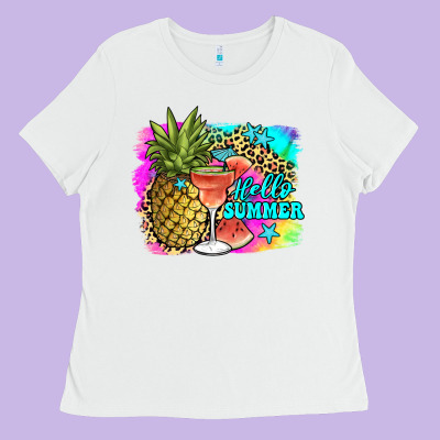 Hello Summer Ladies Tee Designed By Jahusdesignshop