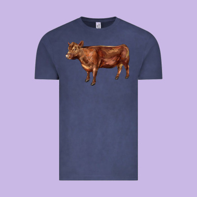 Red Angus Cow Vintage Tee Designed By Lillyallendesigns