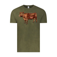 Vintage Olive red angus cow Vintage Tee - LillyAllenDesigns