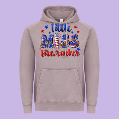 Little Miss Firecracker Vintage Hoodie Designed By Nancycooperartshop