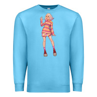 Ocean Blue colorful girl Premium Sweatshirt - TumblerDesignByShophia