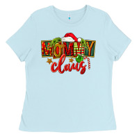 Baby Blue christmas mommy claus Ladies Tee - FaDigitalArtStudio