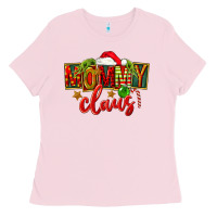 Bubblegum Pink christmas mommy claus Ladies Tee - FaDigitalArtStudio