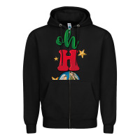 Black oh holy night Zipper Hoodie - BarkalooDesign