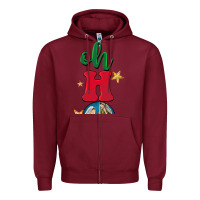 Burgundy oh holy night Zipper Hoodie - BarkalooDesign