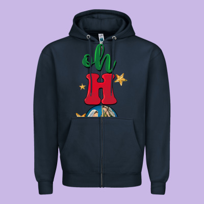 Oh Holy Night Zipper Hoodie Designed By Barkaloodesign