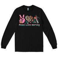 Black peace love nursing Long Sleeve Tee - NancyCooperArtShop
