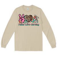 Mushroom peace love nursing Long Sleeve Tee - NancyCooperArtShop