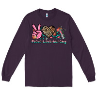 Plum peace love nursing Long Sleeve Tee - NancyCooperArtShop
