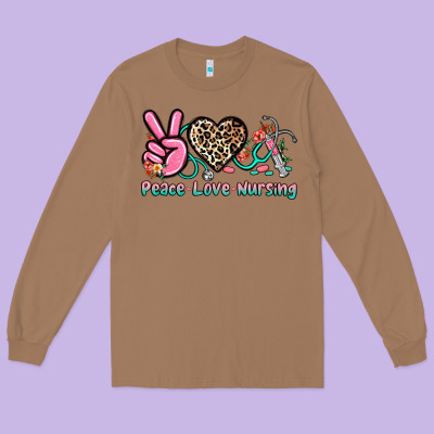 Peace Love Nursing Long Sleeve Tee Designed By Nancycooperartshop
