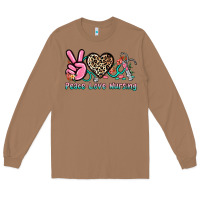 Toasted Coconut peace love nursing Long Sleeve Tee - NancyCooperArtShop