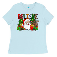 Baby Blue believe Ladies Tee - CowhideDigitalArt