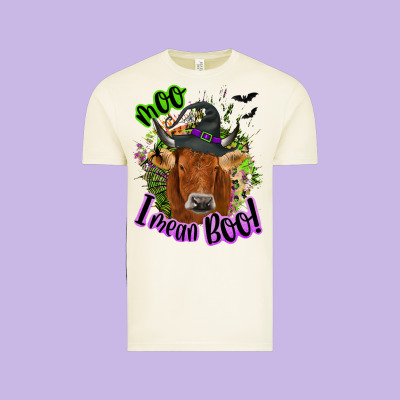 Moo I Mean Boo Cow Vintage Tee Designed By Nancycooperartshop
