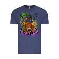 Vintage Denim Moo i mean boo Cow Vintage Tee - NancyCooperArtShop