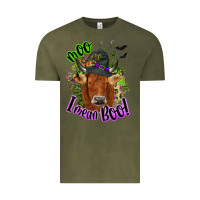 Vintage Olive Moo i mean boo Cow Vintage Tee - NancyCooperArtShop