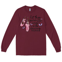 Burgundy let them praise his name with dancing Long Sleeve Tee - MaliasSmallBusiness