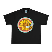 Black bee and sunflower Urban Heavy Tee - MaliasSmallBusiness