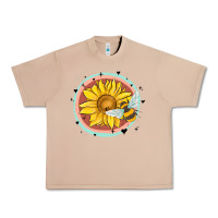 Burro bee and sunflower Urban Heavy Tee - MaliasSmallBusiness