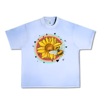 Grape Ice bee and sunflower Urban Heavy Tee - MaliasSmallBusiness
