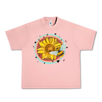 Salmon bee and sunflower Urban Heavy Tee - MaliasSmallBusiness